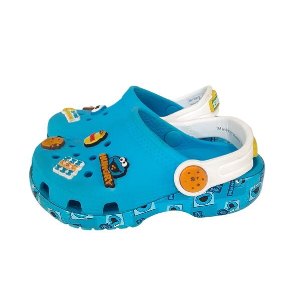Crocs Sesame Street Cookie Monster Slip On Clogs Boys 7 Water Shoes Comfort - Picture 3 of 9